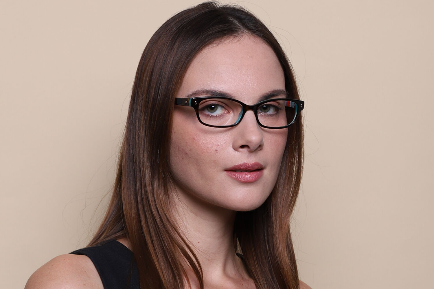Kate Spade Lucyann X77 Rectangle Tortoise Aqua Striped Eyeglasses
