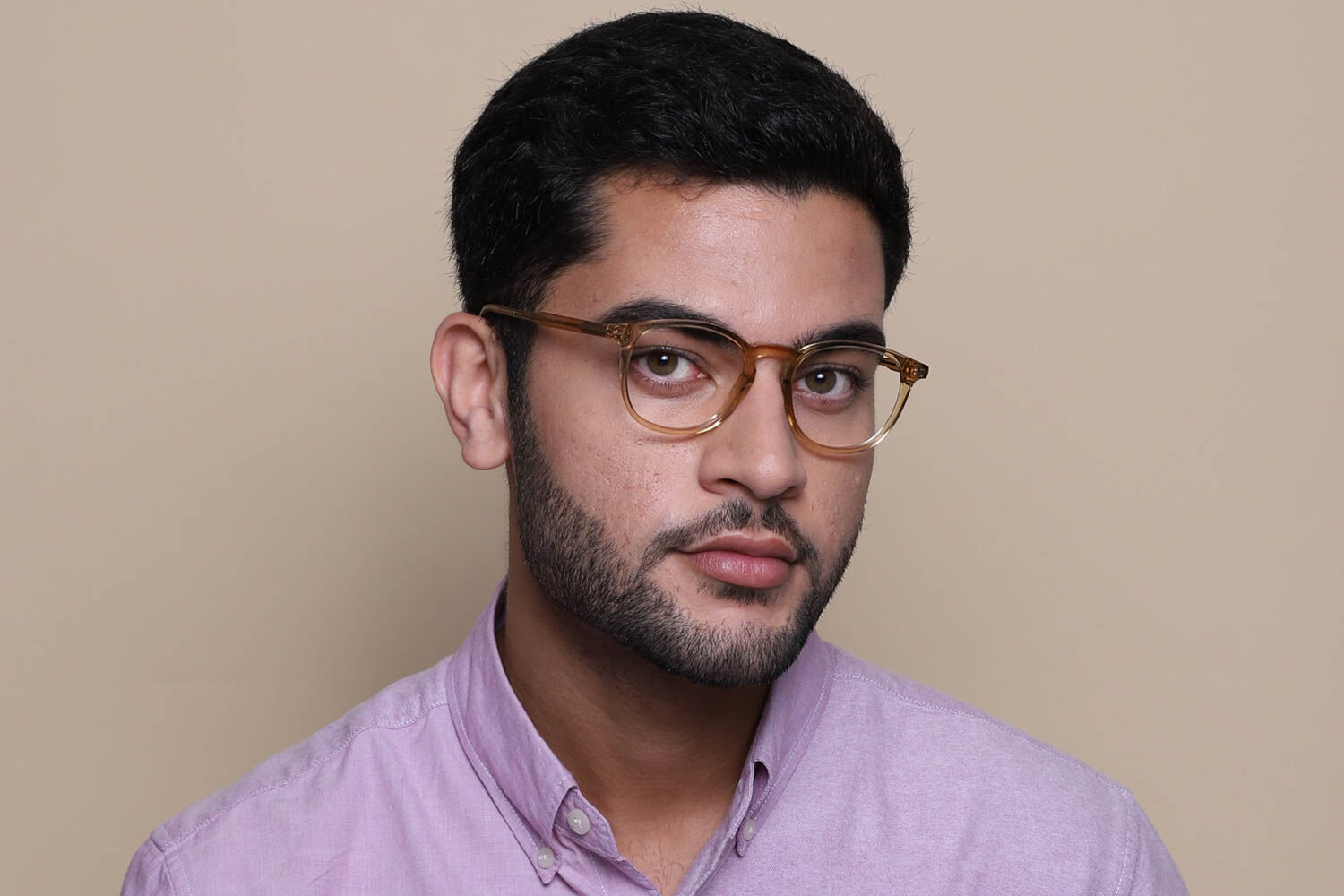 Tom Ford FT5401 045 Round Transparent Light Brown Eyeglasses