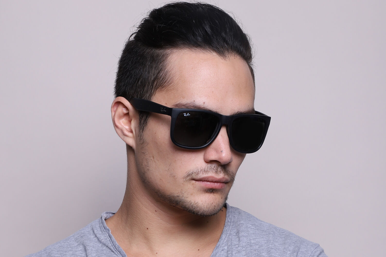 Ray-Ban RB4165F Justin Asian Fit 622/6G Square Rubber Black