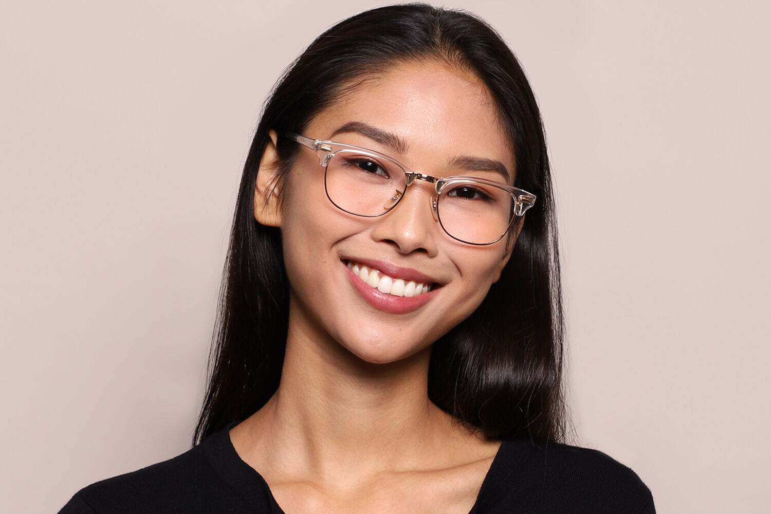 Ray-Ban RX5154 Clubmaster 5762 Transparent Brown Eyeglasses