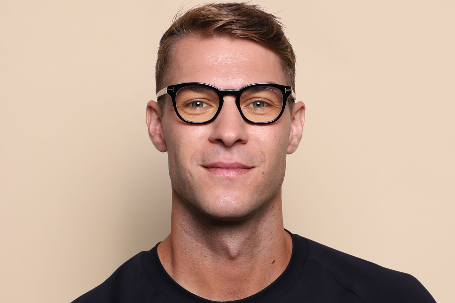 Tom Ford FT5532-B with Clip-On 01V Blue-Light Block Square Black