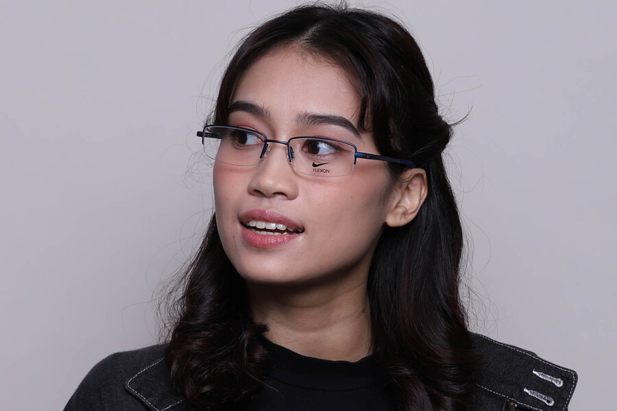 Nike 4292 401 Rectangle Satin Navy Eyeglasses  display picture 1