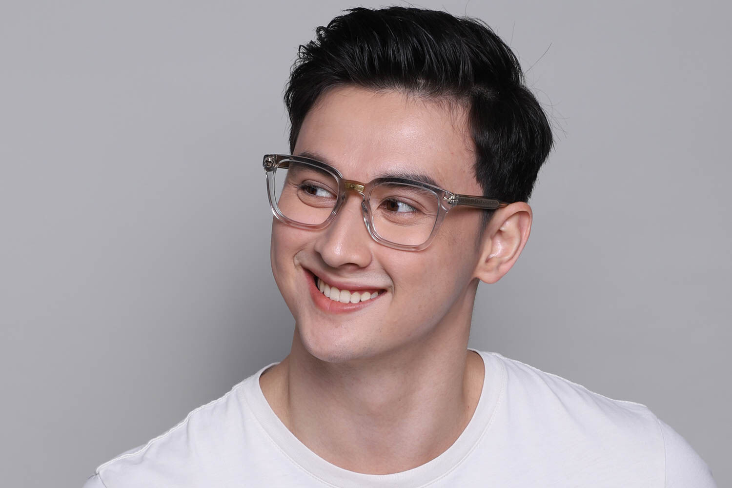 Gucci GG0184O 005 Square Transparent Grey Eyeglasses