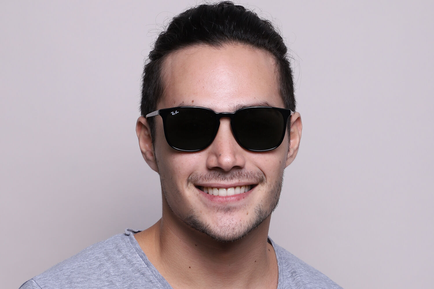 Ray-Ban RB4387F Asian Fit 901/71 Square Black Sunglasses