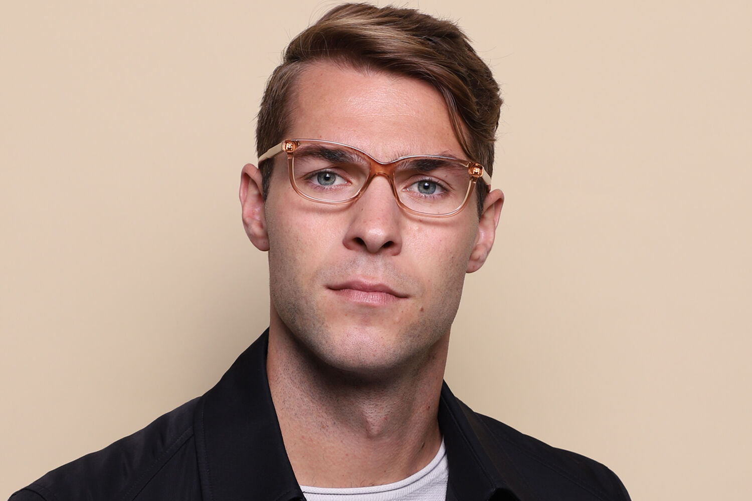 Coach HC6143 5561 Square Transparent Champagne Brown Eyeglasses