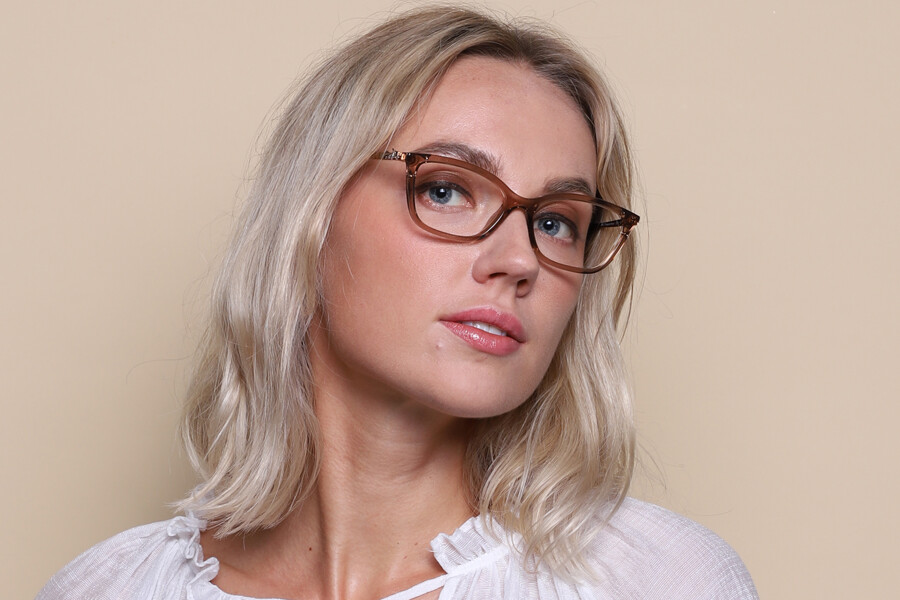 Coach HC6146U 5561 Rectangle Transparent Brown Eyeglasses  display picture 3