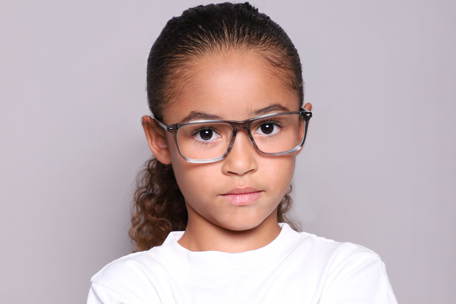 Nike 5541 Kids 061 Transparent Grey Eyeglasses | SmartBuyGlasses US
