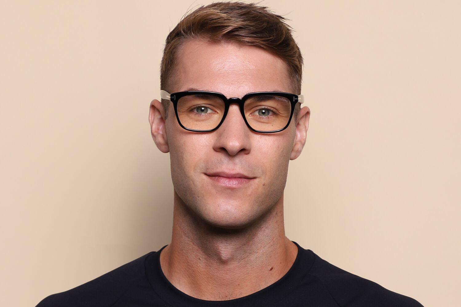 Tom Ford FT5626-B 001 Blue-Light Block Shiny Black Eyeglasses