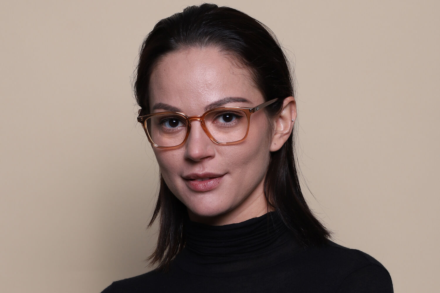 Ray-Ban RX7185 5940 Square Transparent Light Brown Eyeglasses