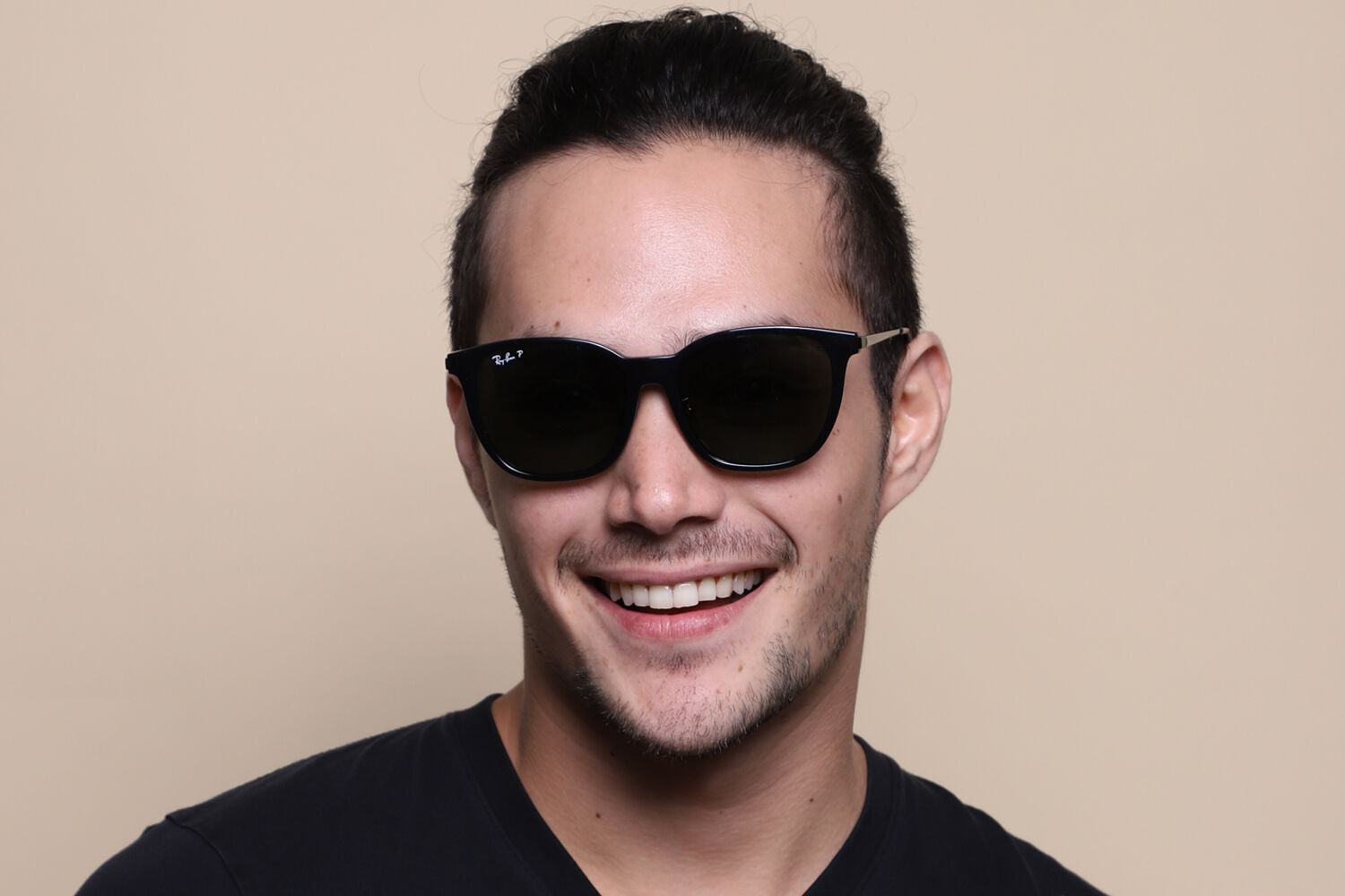 Ray-Ban「アジアンモデル」RB4333D 601/9Aサングラス Ray-Ban RB4333D Asian Fit Polarized 601/9A Square Black Sunglasses