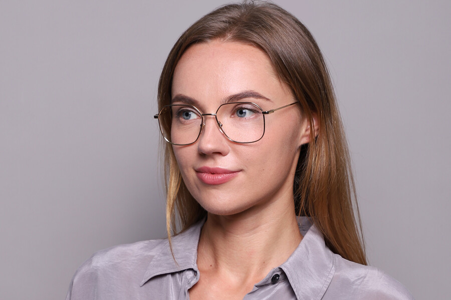 Gucci GG1032O 002 Square Shiny Gold Eyeglasses  display picture 2