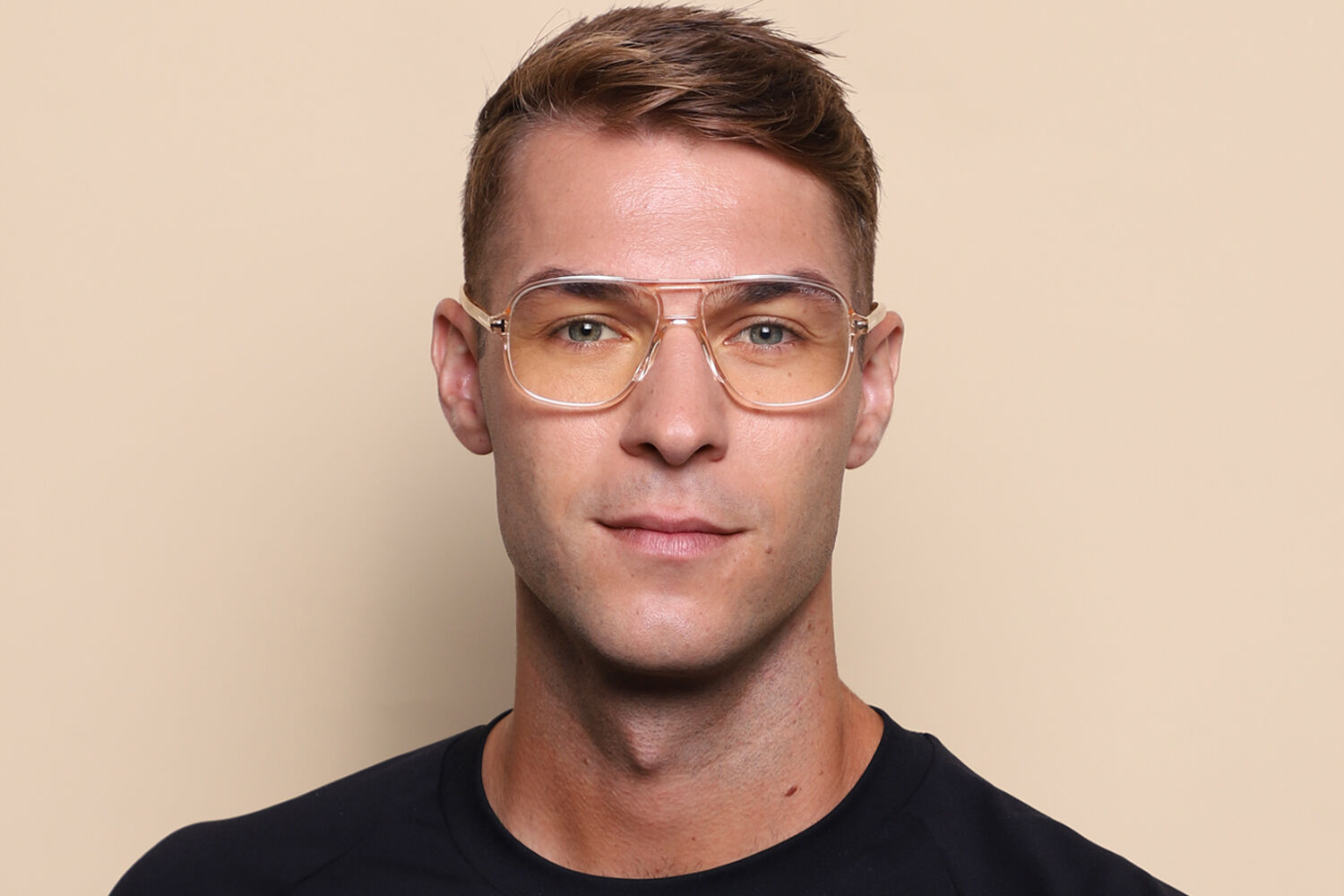 Tom Ford FT5737-B 045 Blue-Light Block Transparent Shiny Brown