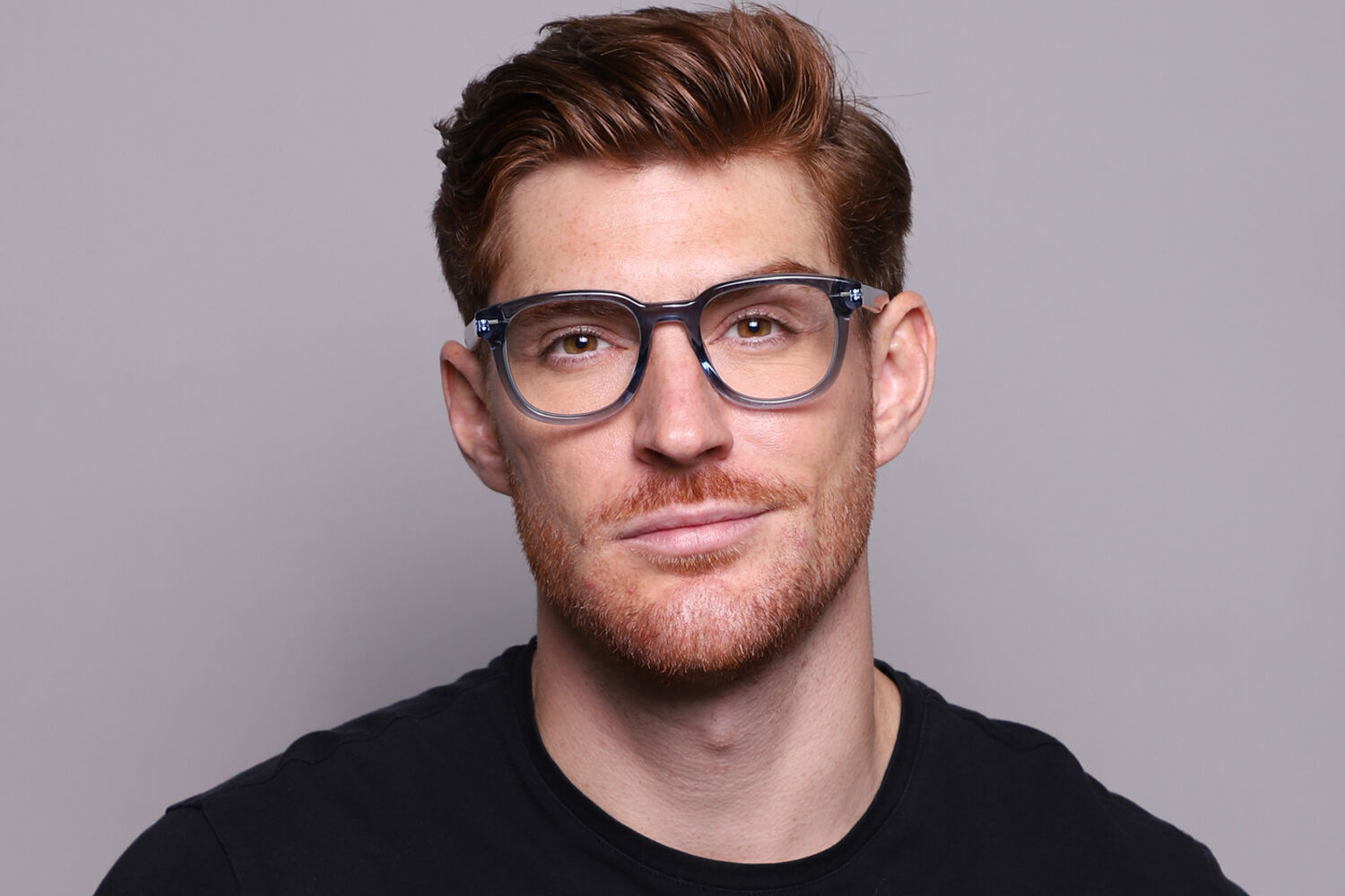Boss 1319 PJP Square Transparent Light Blue Eyeglasses
