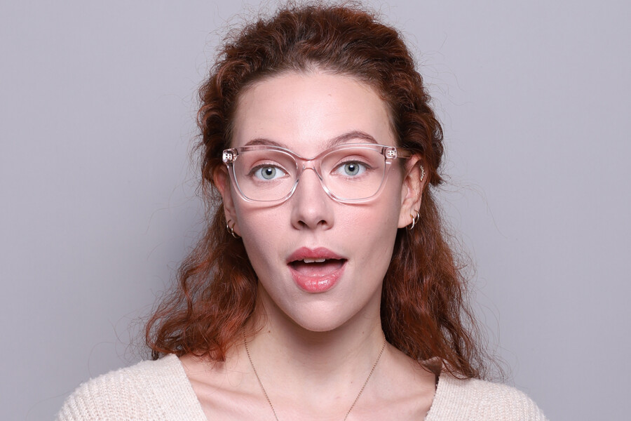 Gucci GG0566ON 004 Square Transparent Pink Eyeglasses  display picture 1