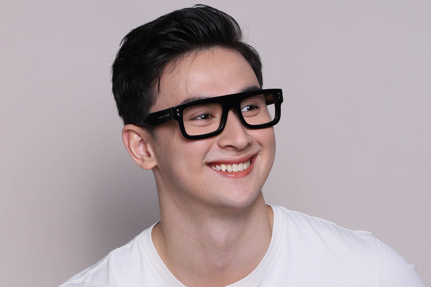 Gucci GG1085O 001 Square Shiny Black Eyeglasses | SmartBuyGlasses US