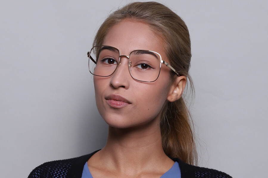 Gucci GG1092OA Asian Fit 002 Square Shiny Gold Eyeglasses  display picture 1