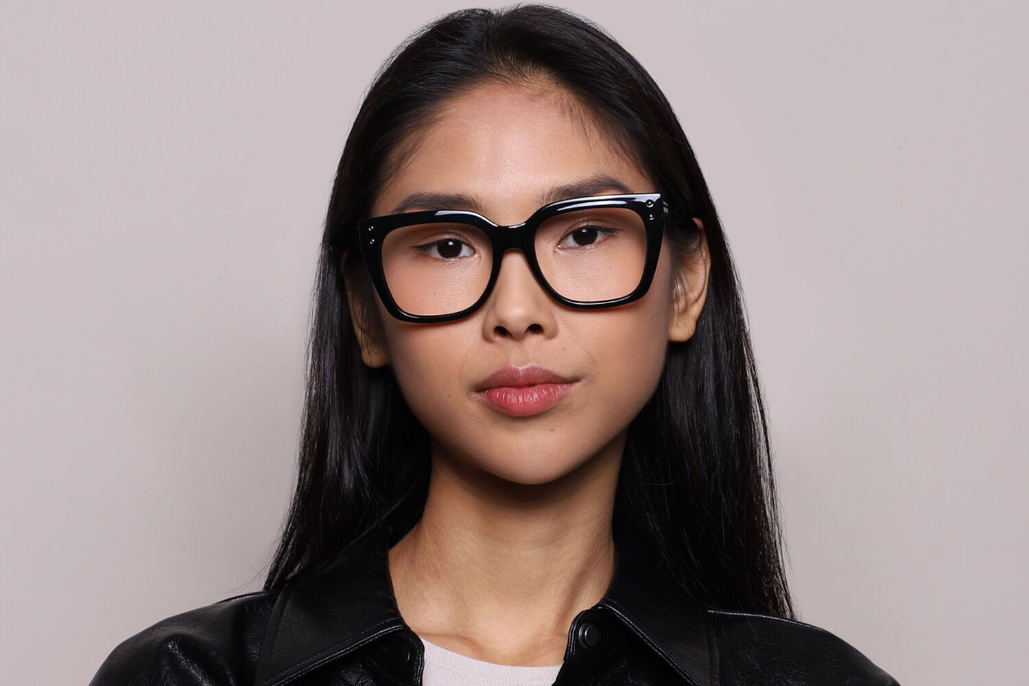 Jimmy Choo JC329 807 Square Shiny Black Eyeglasses