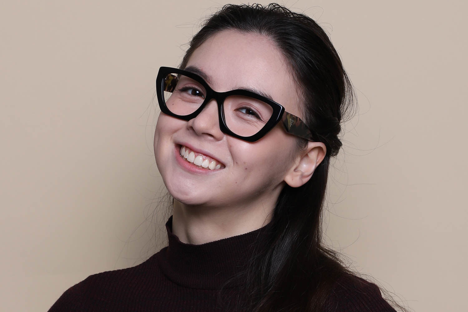 Prada PR 09YV 21B1O1 Cat Eye Black Eyeglasses | SmartBuyGlasses US