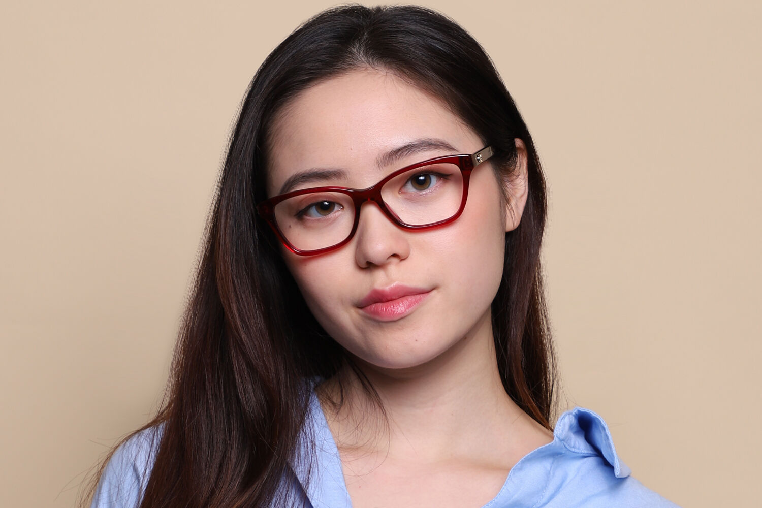 Coach HC6196U 5713 Cat Eye Transparent Red Eyeglasses