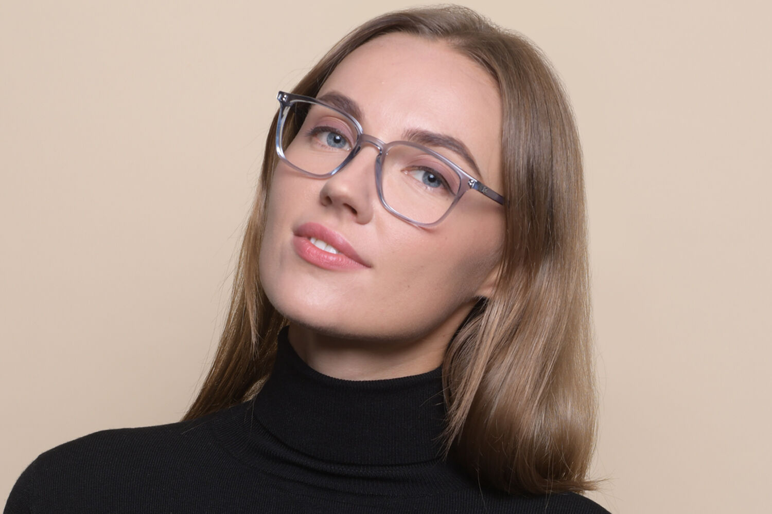 Ray-Ban RX7185 8235 Transparent Dark Blue Eyeglasses