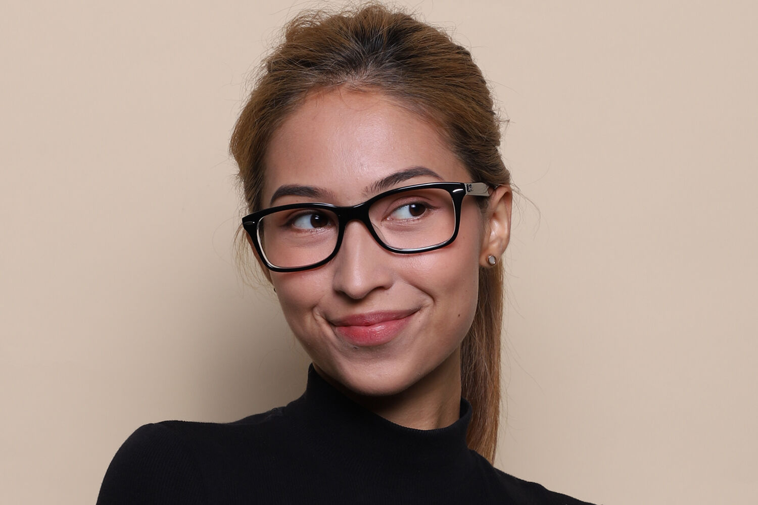 Ray-Ban RX5428F Asian Fit 2034 Square Black on Transparent