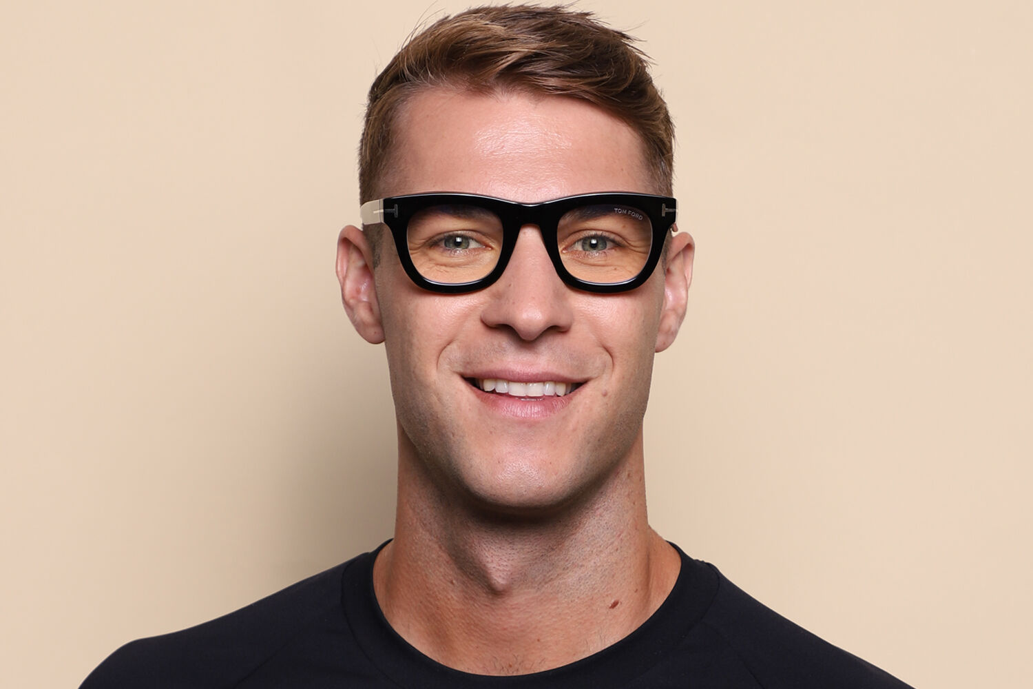 Tom Ford FT5872-B 001 Square Shiny Black Eyeglasses