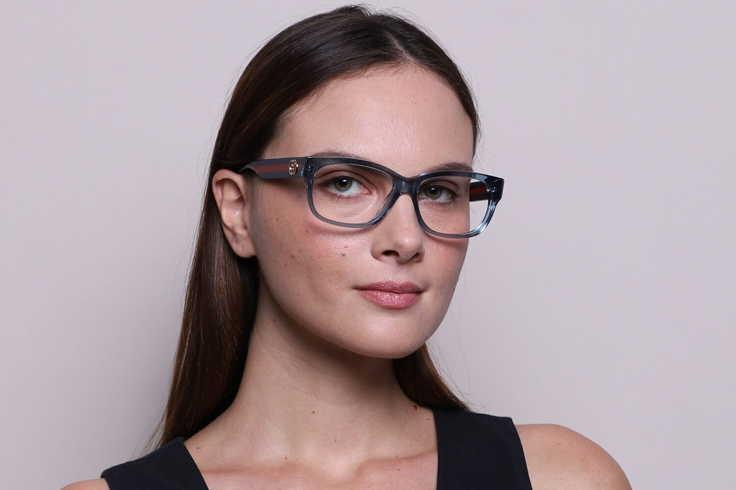 Gucci GG0278O 017 Rectangle Transparent Blue Eyeglasses