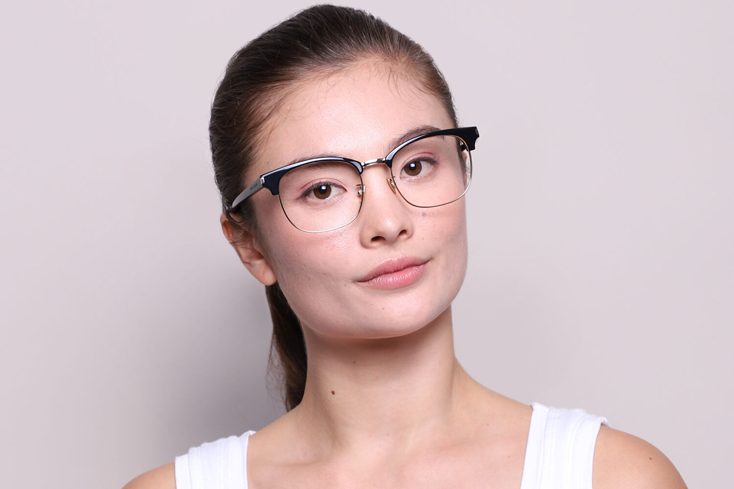 Saint Laurent SL 104/F Asian Fit 002 Browline Black Gold