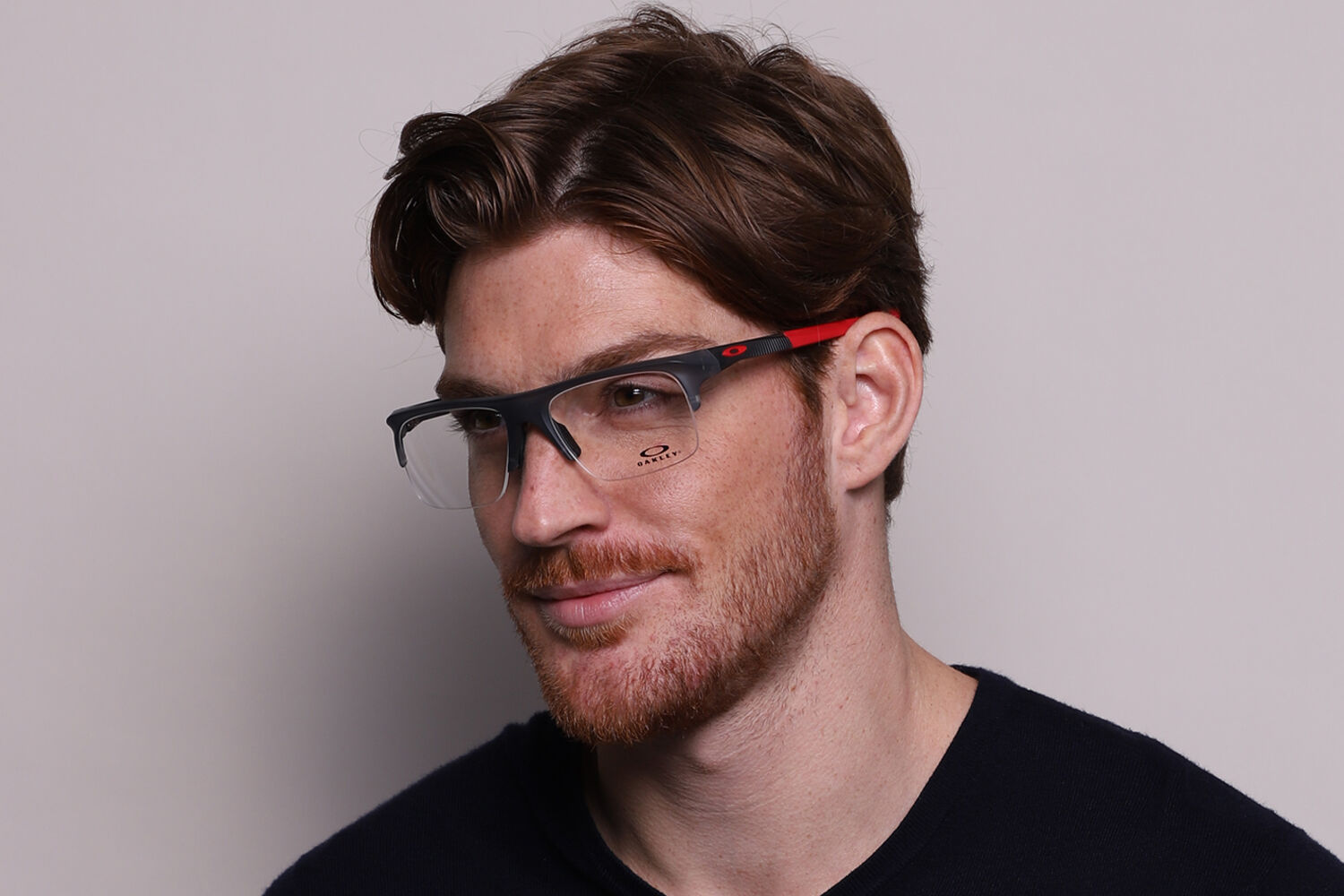 OAKLEY フライトパス　フレームレス Oakley OX8061 PLAZLINK 806102 Rectangle Satin Grey Eyeglasses