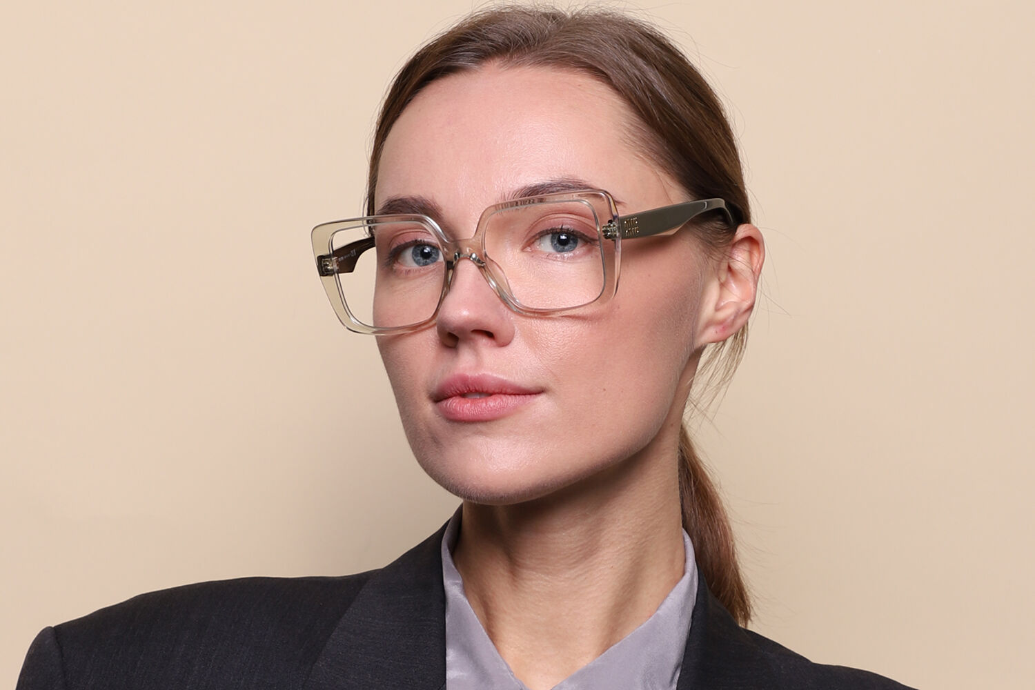 Miu Miu MU06VV 13M1O1 Square Transparent Light Green Eyeglasses