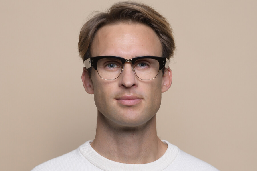 Ray-Ban RX0316V Mega Clubmaster 2000 Browline Black on Gold 