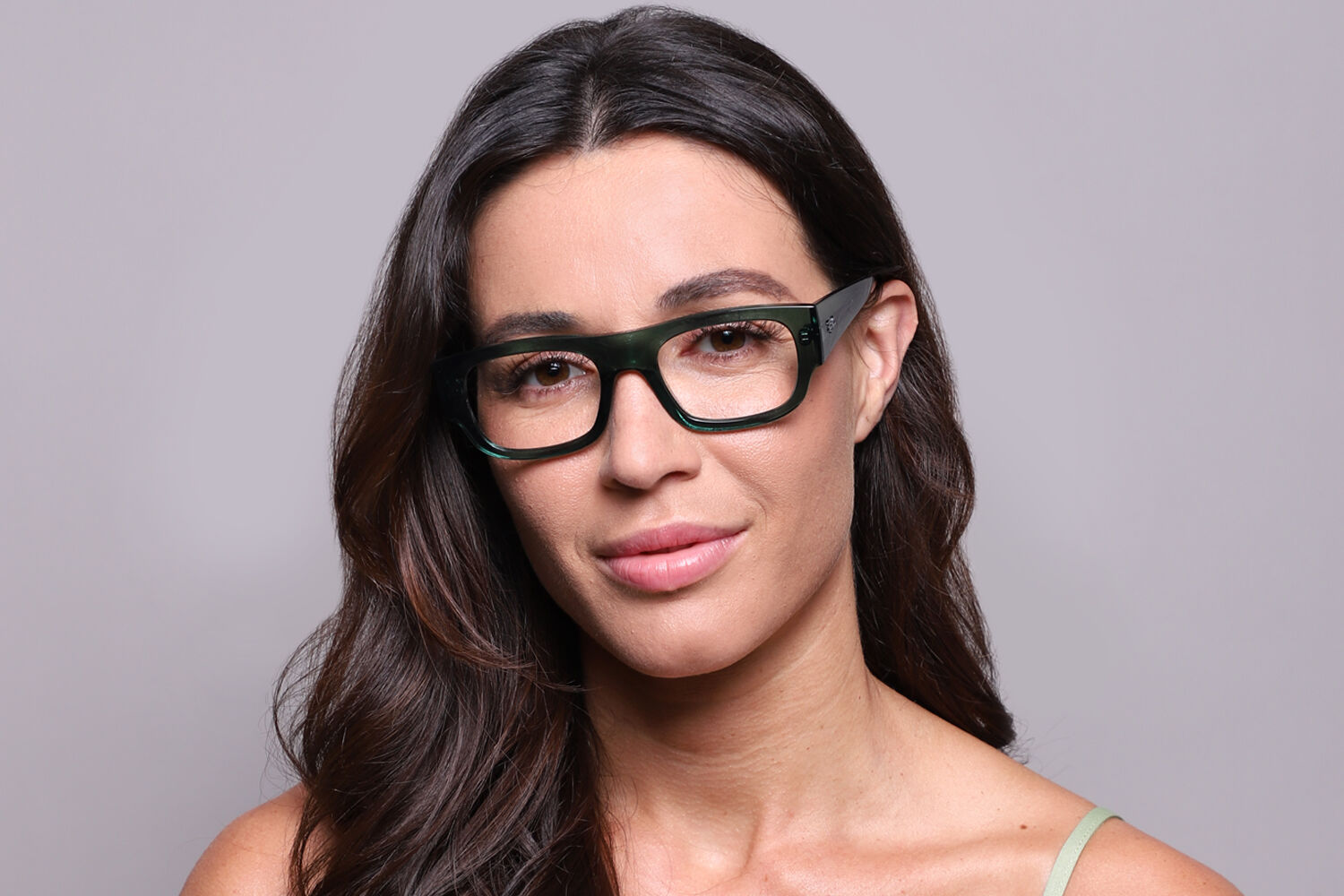 Ray-Ban RX7218 Kristin 8262 Rectangle Transparent Green Eyeglasses