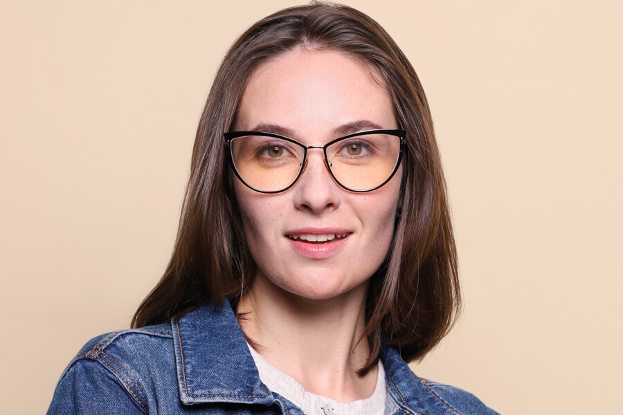 Tom Ford FT5877-B 001 Blue-Light Block Cat Eye Shiny Black  display picture 2