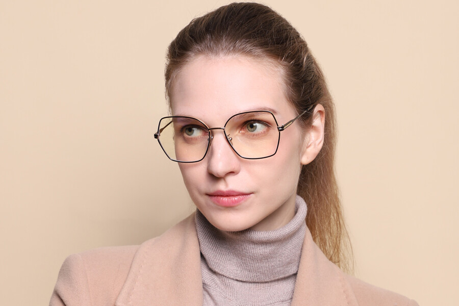 Tom Ford FT5876 Eyeglasses Rose Gold Metal Oversized Tom Ford FT5876 B 028 Metal Shiny Rose Gold 56 mm Women main image 4