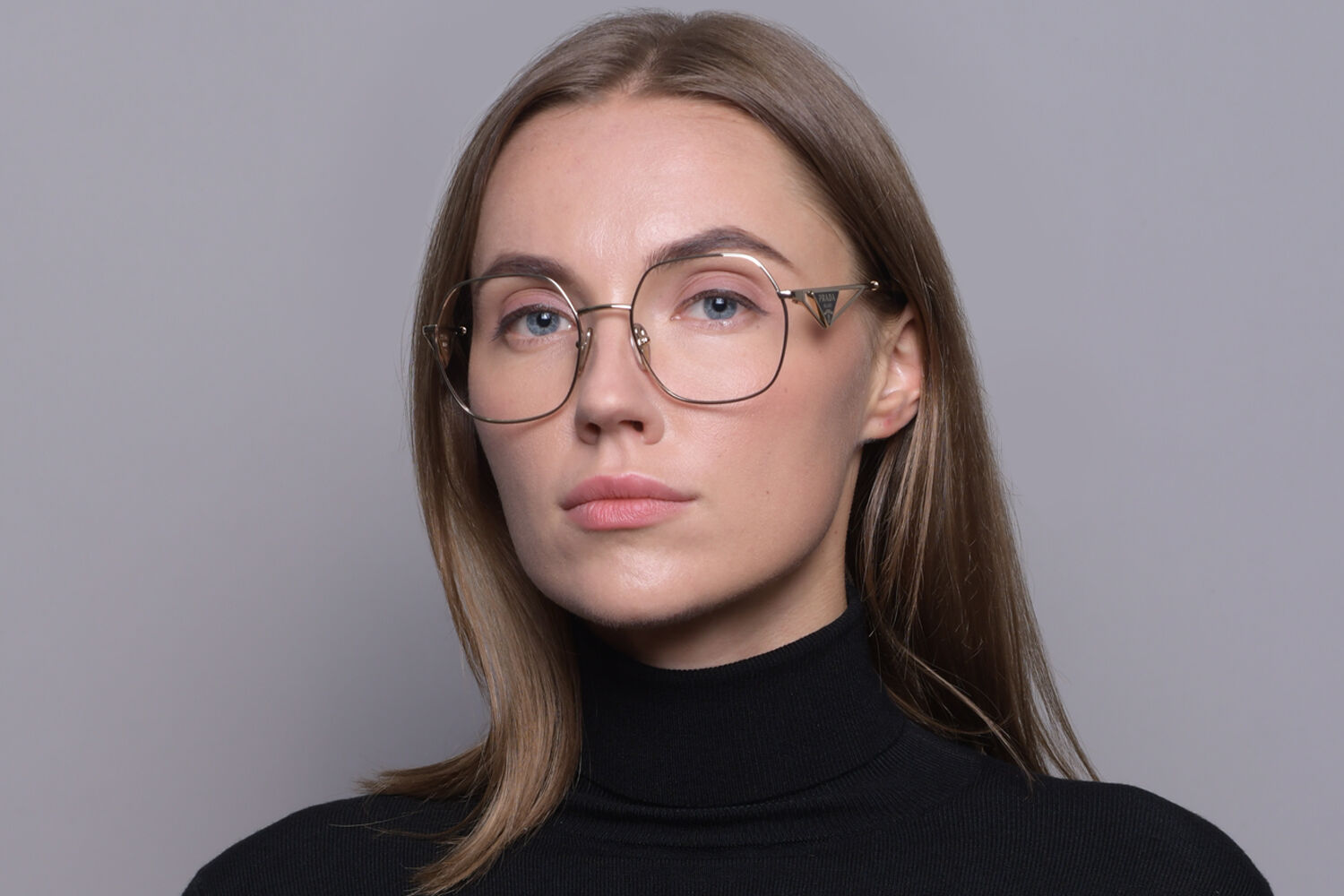 Prada PR 59ZV ZVN1O1 Geometric Pale Gold Eyeglasses
