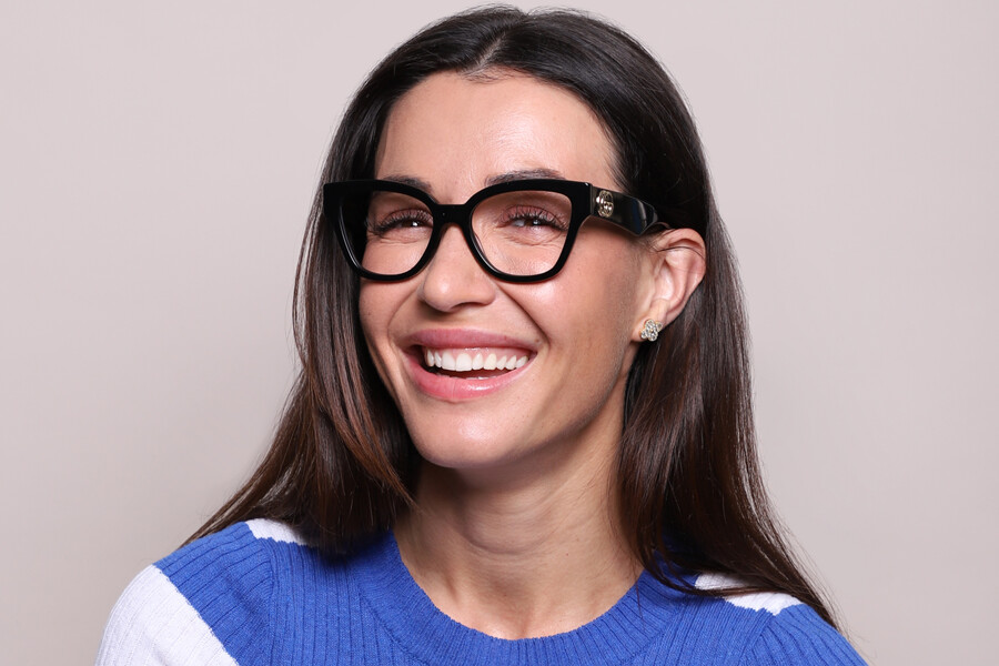 Gucci GG1424O 005 Cat Eye Black Eyeglasses | SmartBuyGlasses US display picture 1