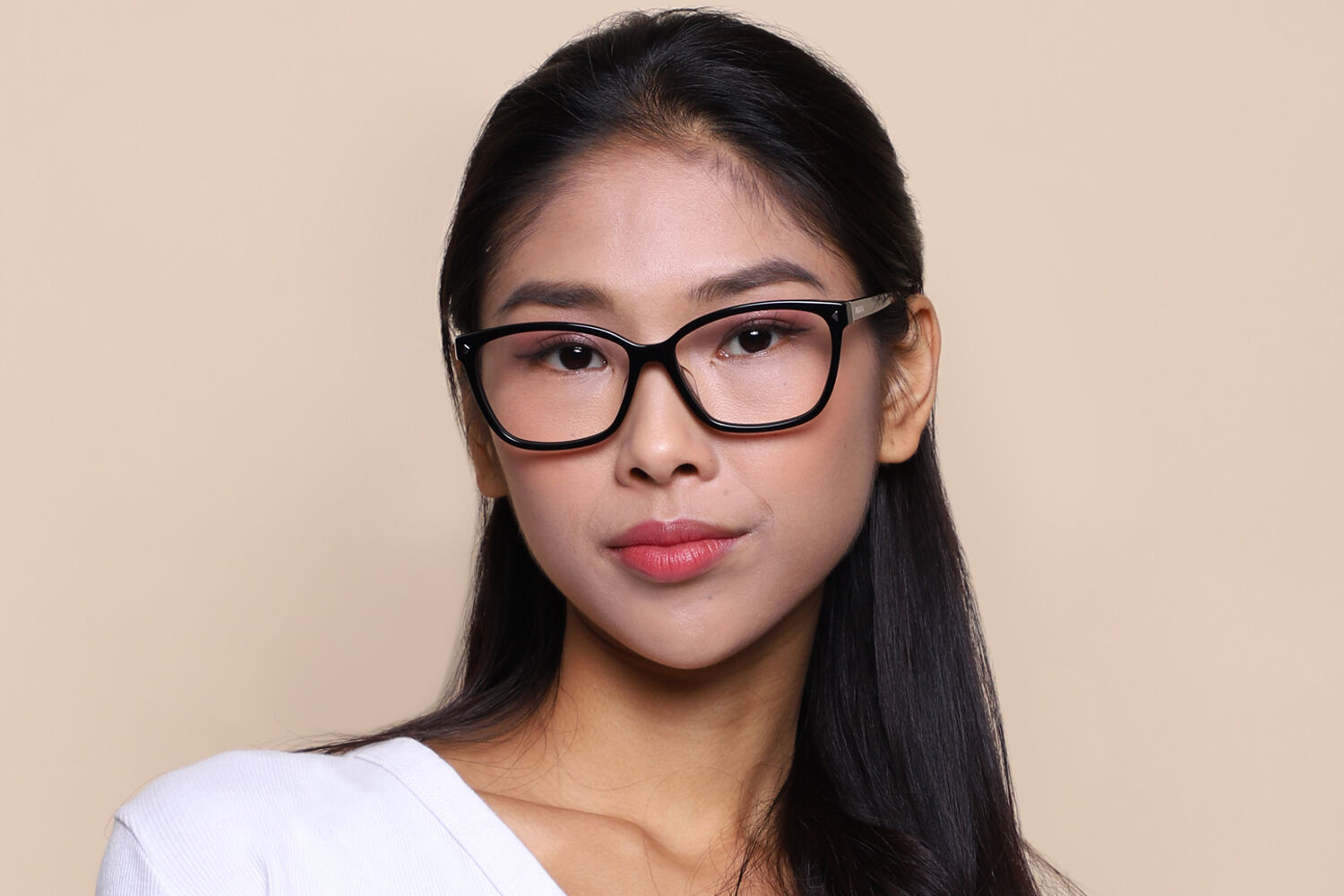 Prada PR 15ZVF Asian Fit 1AB1O1 Square Black Eyeglasses