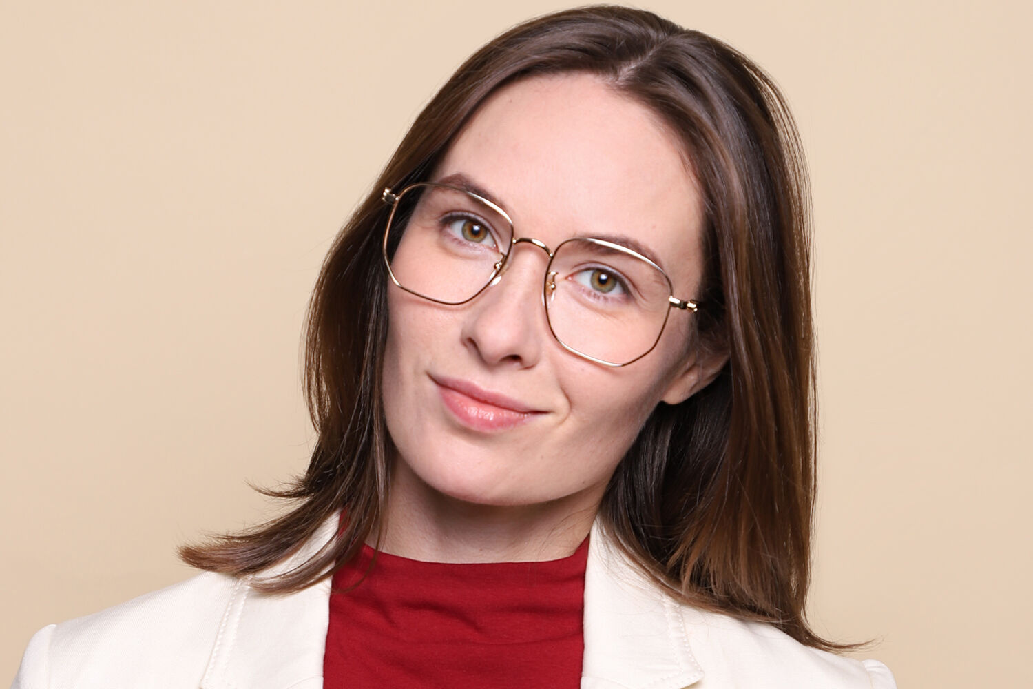 Gucci GG1420OK Asian Fit 003 Geometric Gold Eyeglasses