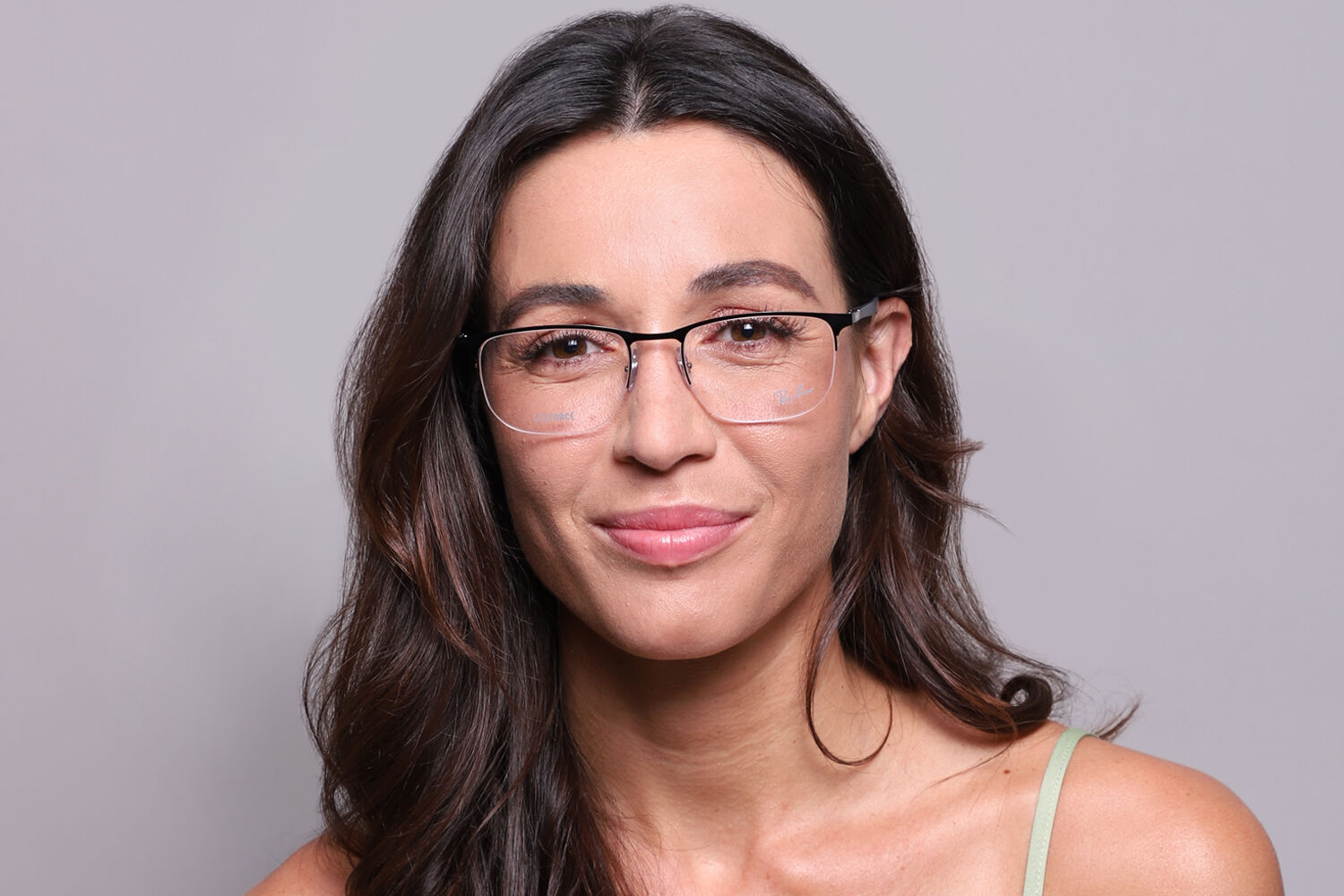Ray-Ban RX6513 3163 Rectangle Black on Silver Eyeglasses