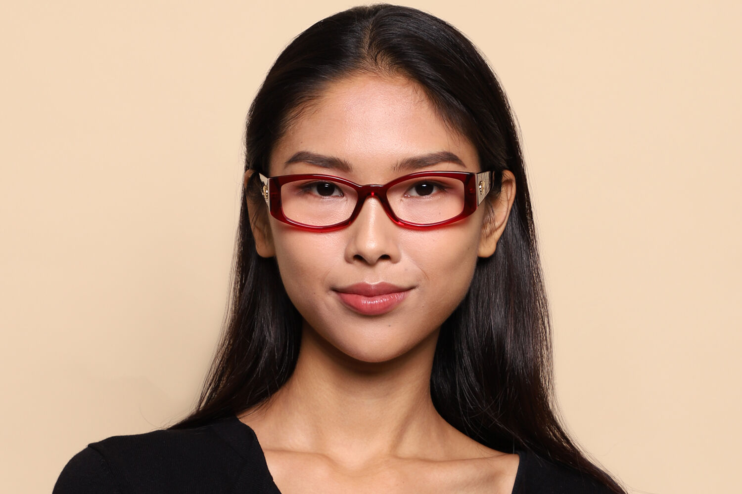 Versace VE3343 5430 Rectangle Transparent Burgundy Eyeglasses