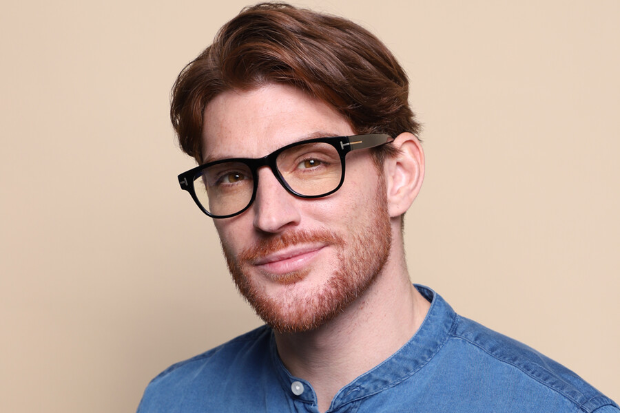 Tom Ford Women Eyeglasses Black Blue Block Square FT5898-B 001 NEW AUTHENTIC Tom Ford FT5898-B 001 Blue-Light Block Square Shiny Black  main image 4