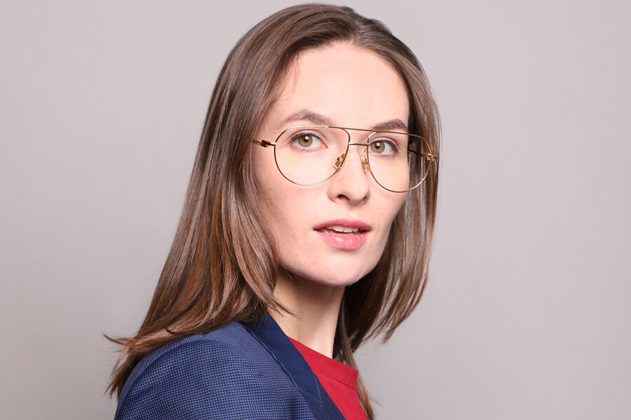 Bottega Veneta BV1302O 001 Pilot Gold Eyeglasses | SmartBuyGlasses US