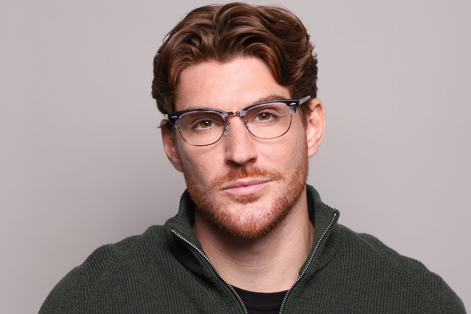 Ray-Ban RX5154 Clubmaster 8374 Browline Blue Striped/Rose Gold
