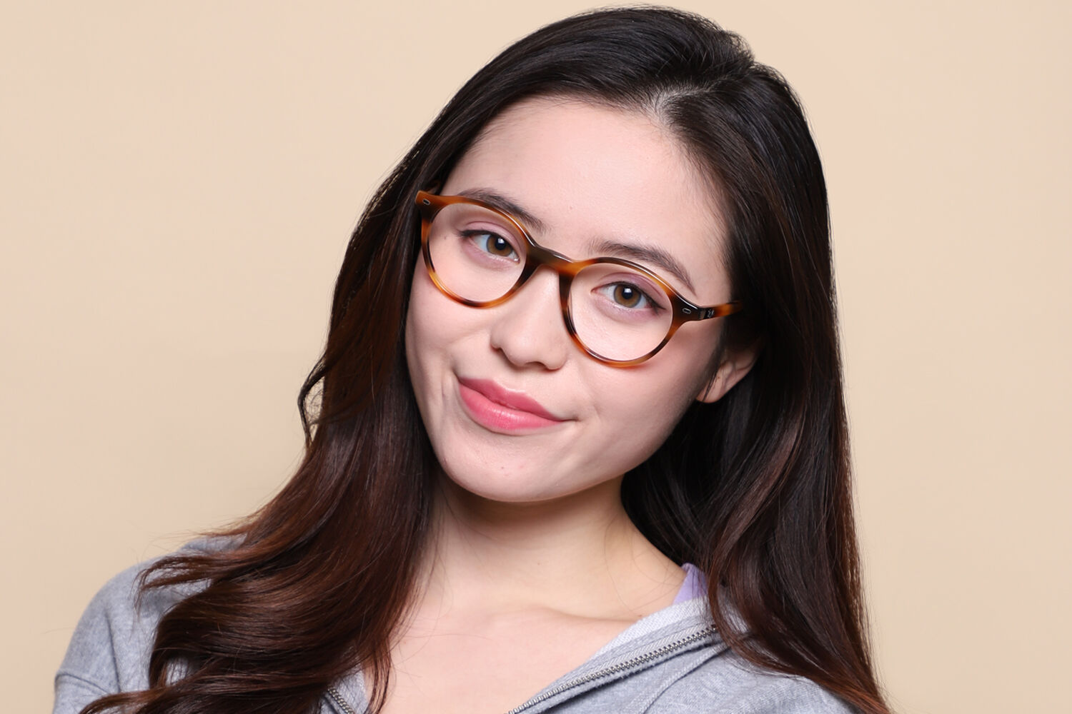 Ray-Ban RX5430 Bernard 8359 Oval Streaked Brown Eyeglasses