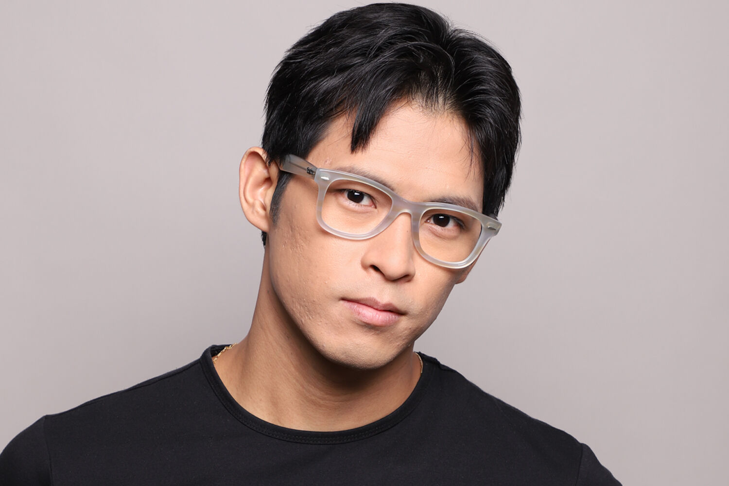 Ray-Ban RX4340V Wayfarer Ease 8382 Transparent Striped Light Blue