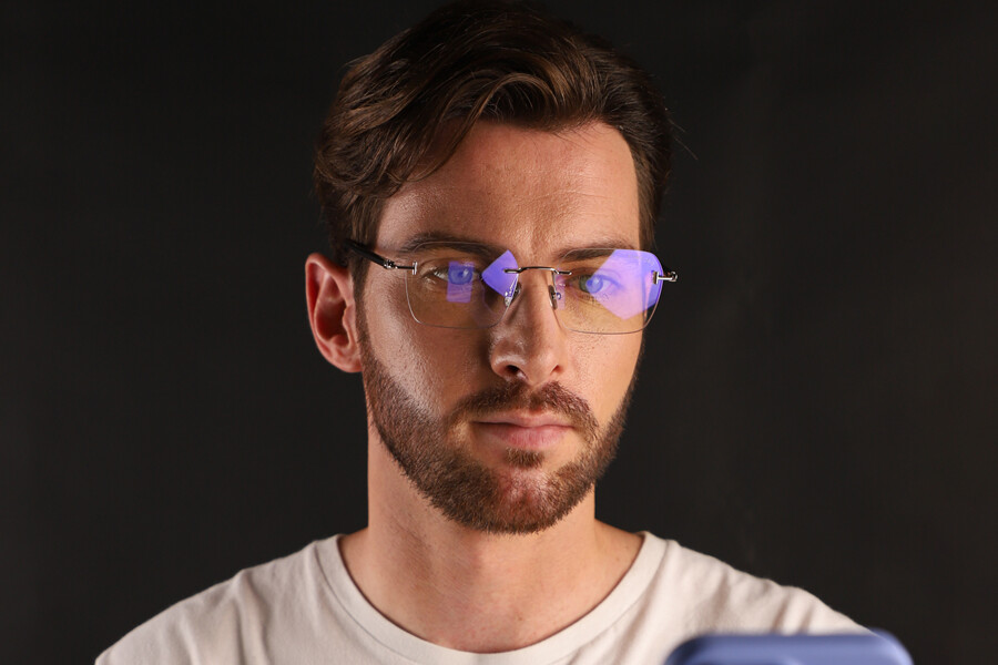 Tom Ford FT5934-B 016 Blue-Light Block Rectangle Shiny Palladium 