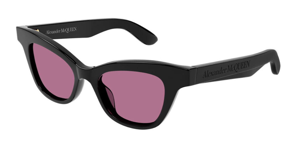 Alexander McQueen AM0381S 002 Cat Eye Black Sunglasses