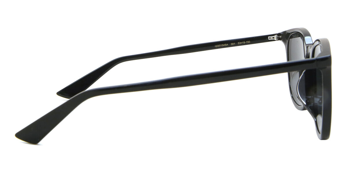 Gucci GG0154SA Asian Fit 001 Square Black Sunglasses