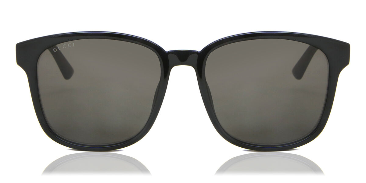 Gucci GG0636SK Asian Fit 001 Square Shiny Black Sunglasses