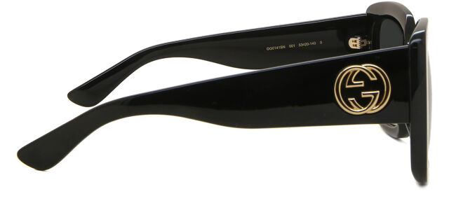 Gucci GG0141SN 001 Square Shiny Black Sunglasses  display picture 1